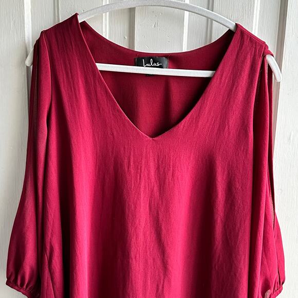 Lulus Shifting Dears Wine Red Long Sleeve Dress - Picture 3 of 8